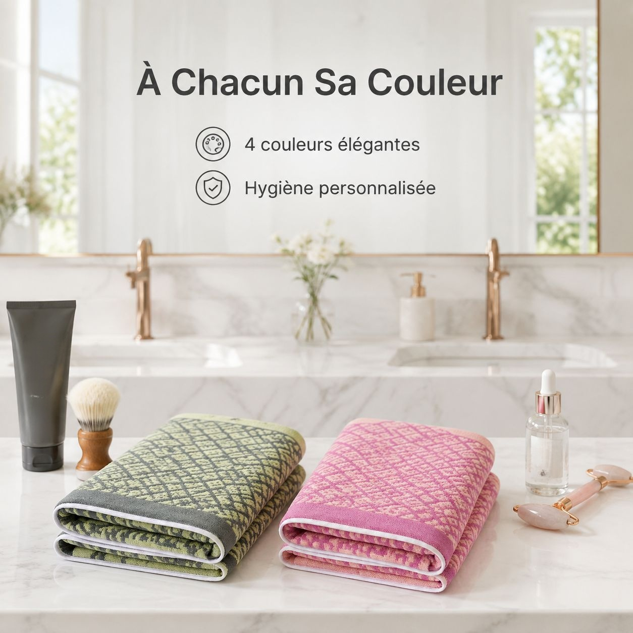 Serviette en coton pur unisexe pour la maison