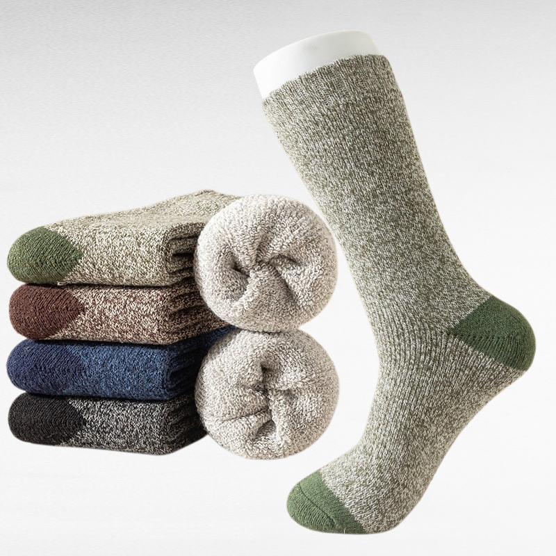 5足セット メンズ冬用タオルソックス 毛玉付き暖かい靴下