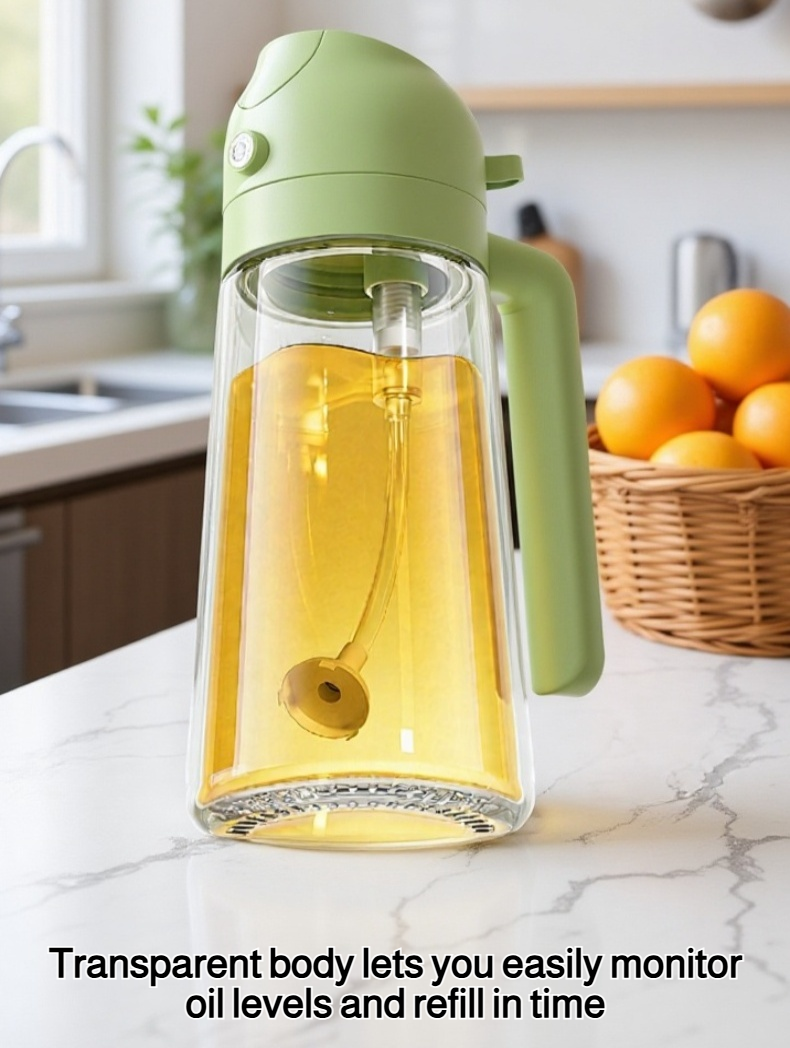 Oil dispenser with spray and pour functionality