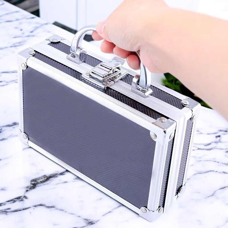 Durable and secure aluminum alloy toolbox with reinforced corners