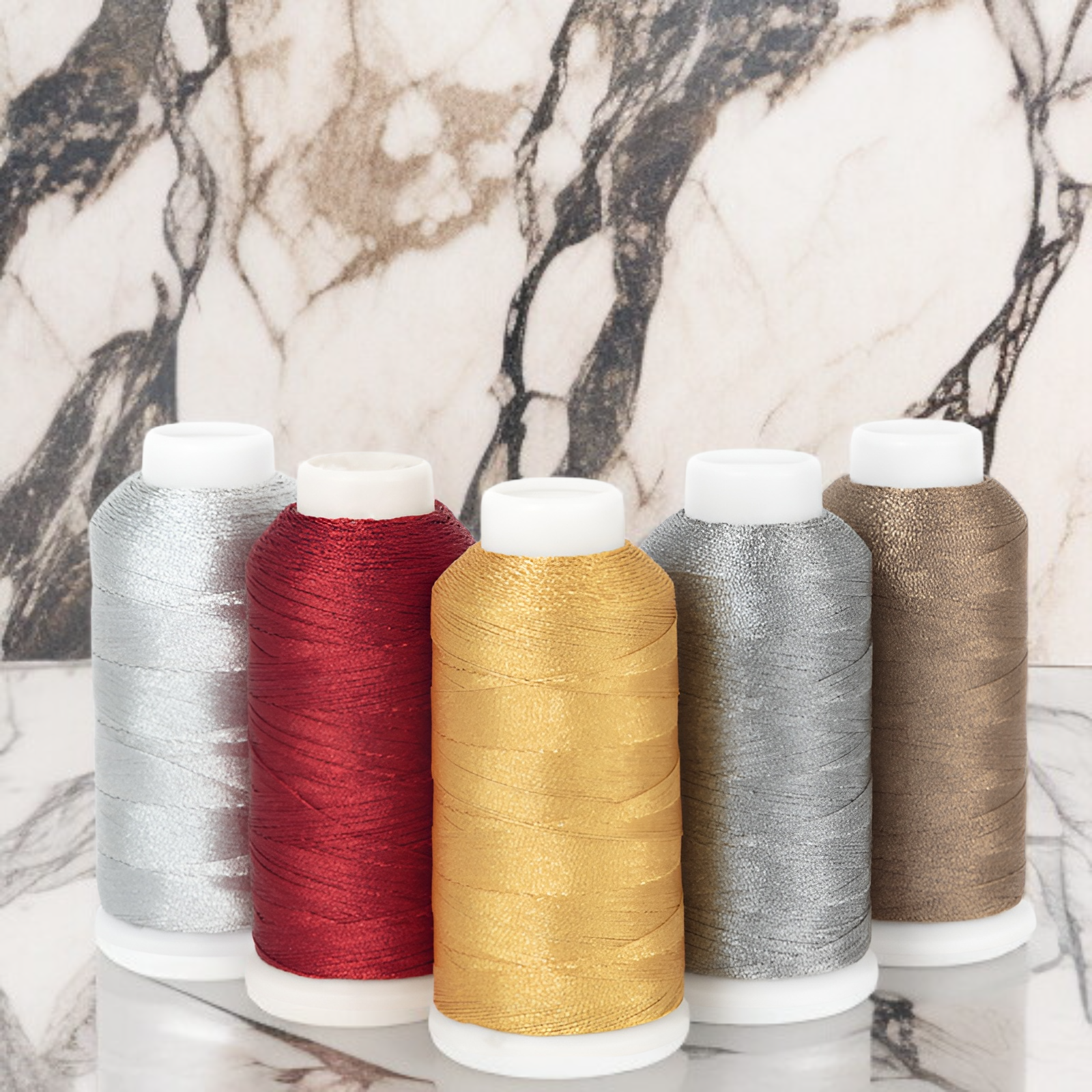 Large curls of gold and silver thread