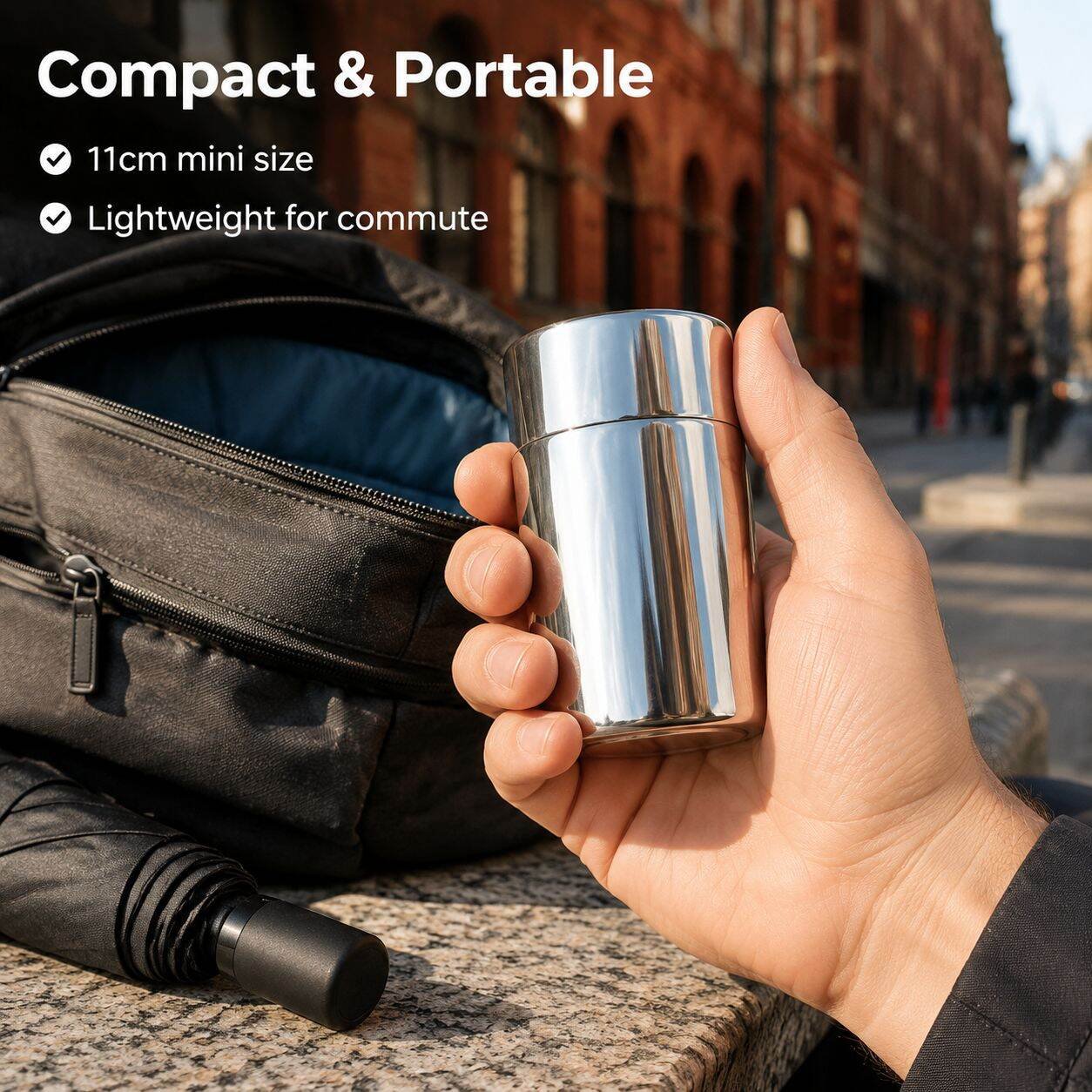 304 Stainless Steel Sealed Storage Jar Portable Tea and Tangerine Peel Canister
