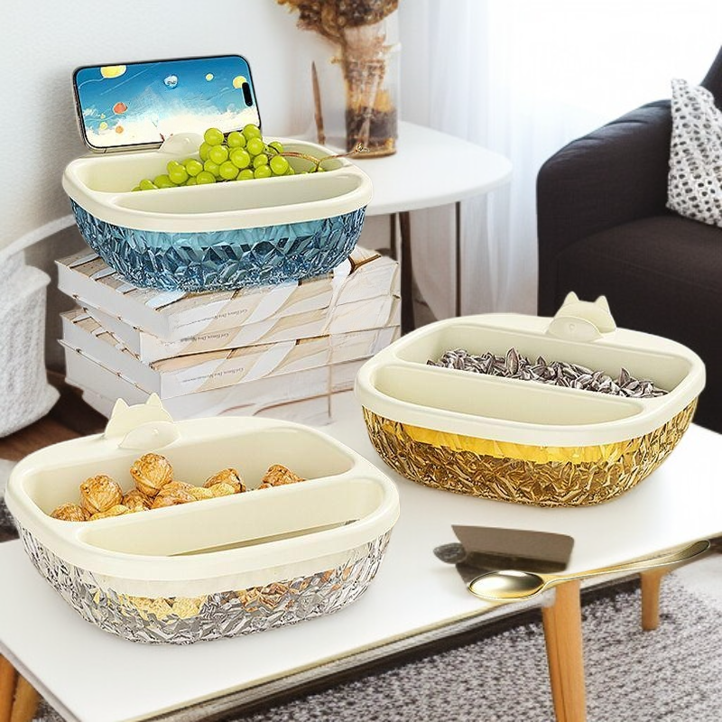 창의적인 이중 과일 접시 모던 거실 탁상 과일 접시