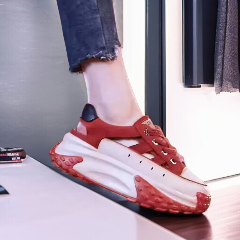 여성 스포츠 샌들 빈티지 가방 통굽 아빠 키높이 펀칭 샌들