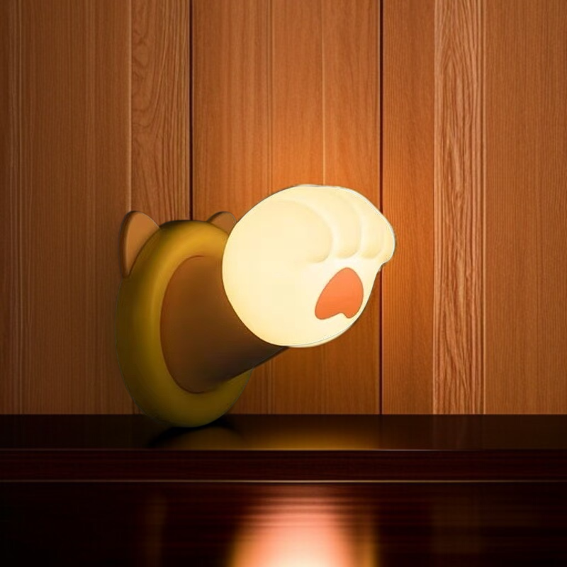 Lámpara de mesa táctil con pata de gato adorable, compañera para dormir en el dormitorio