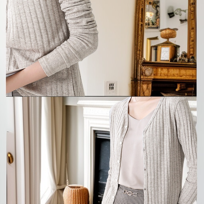 여성 긴팔 니트 카디건 슬림핏 가을 겨울 니트 코트