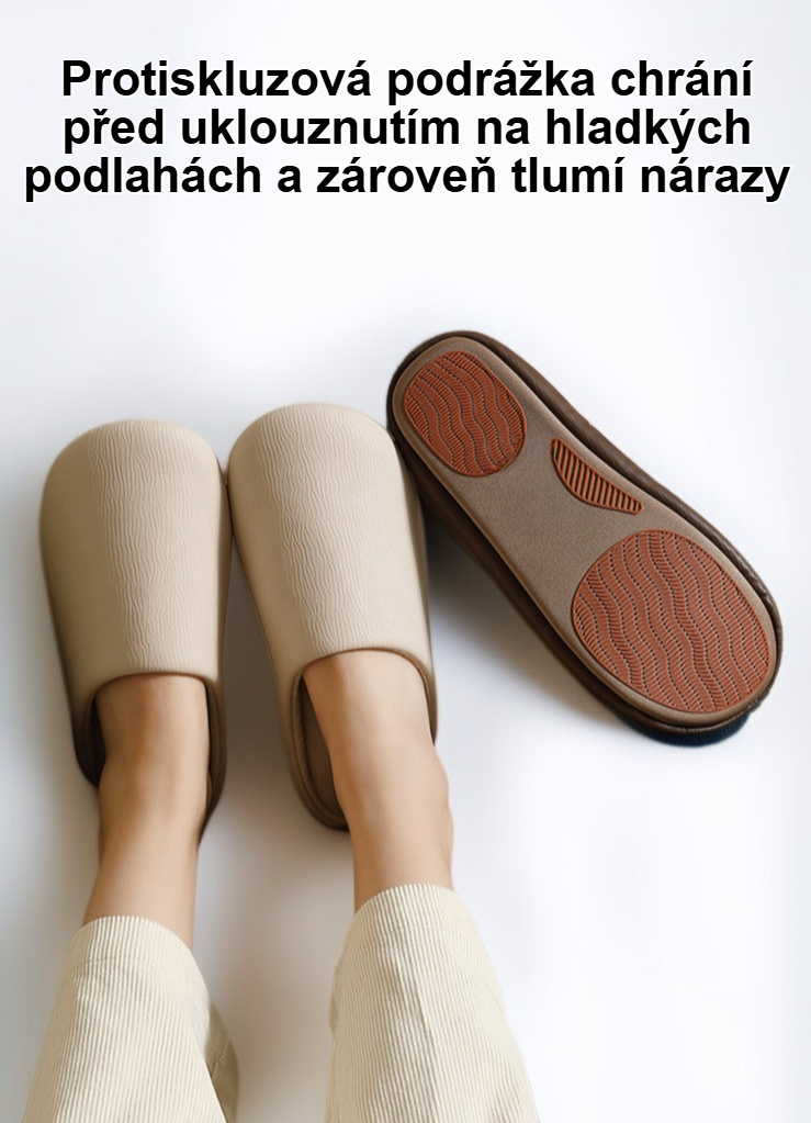 Dámské zimní plyšové teplé bavlněné pantofle na nohou