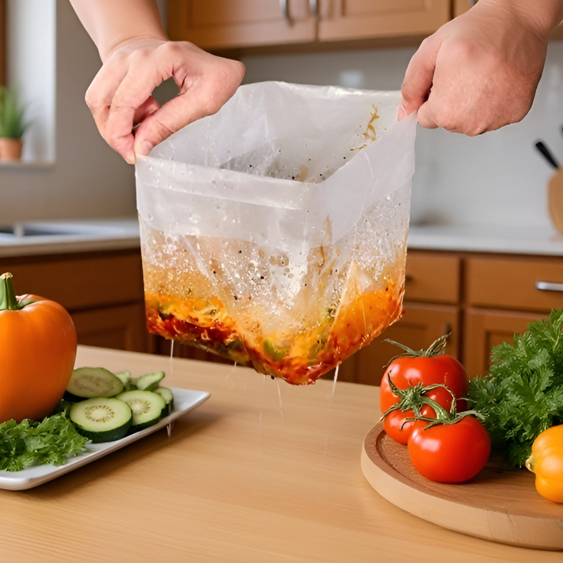 더러운 손을 위한 자립형 주방 쓰레기 봉투