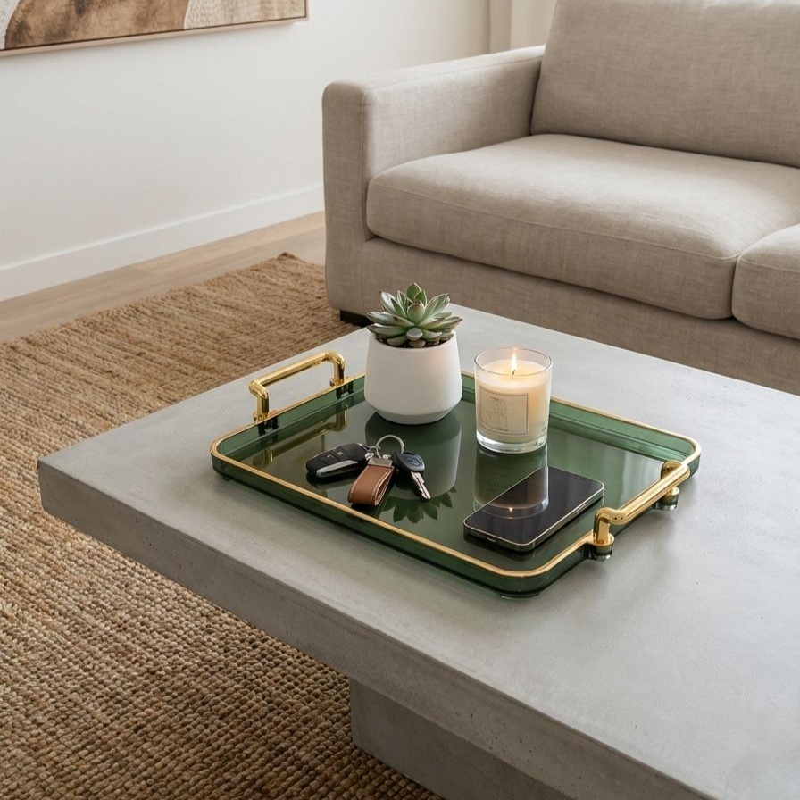 Stilvolles rechteckiges Serviertablett aus edlem Material