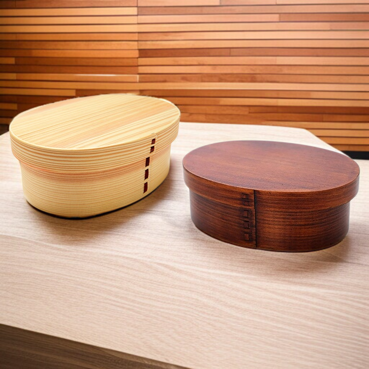 日式木質分格便當盒