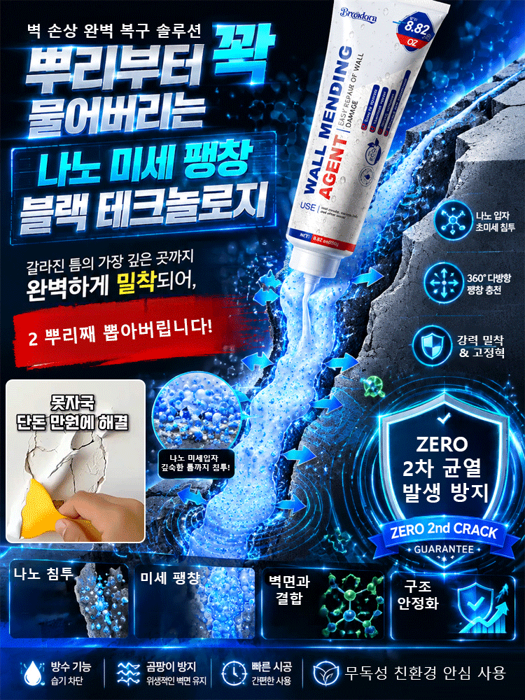 짜고 밀면 끝! 흔적 없는 나노 밀착 벽면 복원 지우개