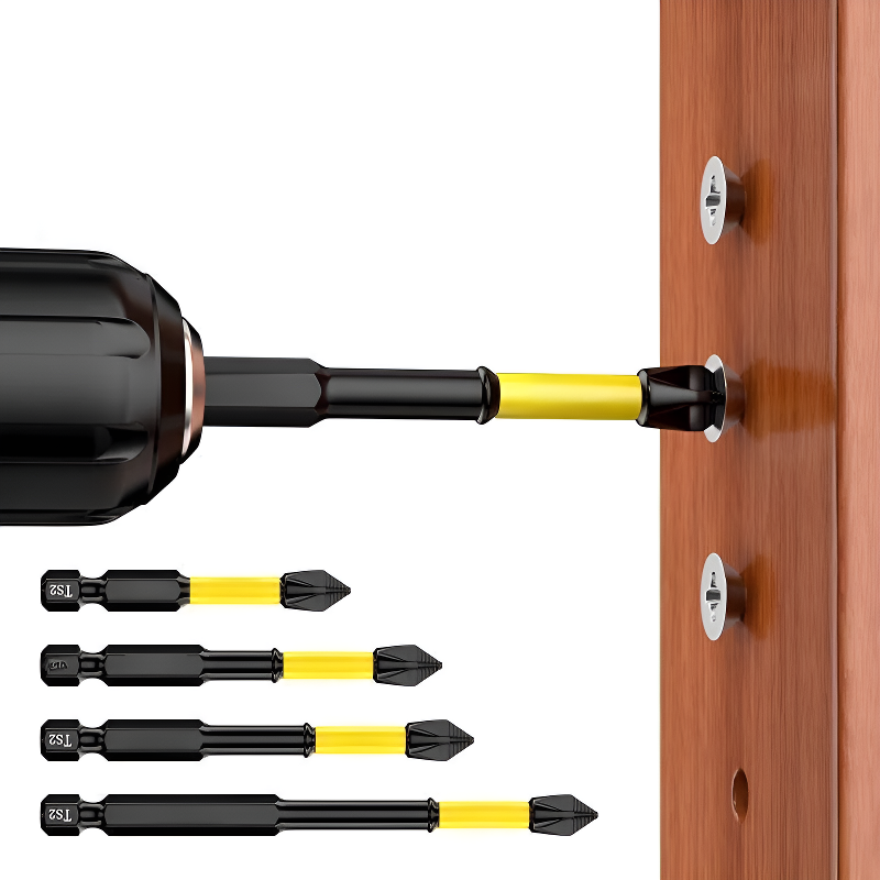 Sada vysoce tvrdých, protiskluzových bitů pro šroubovák Phillips a šestihran