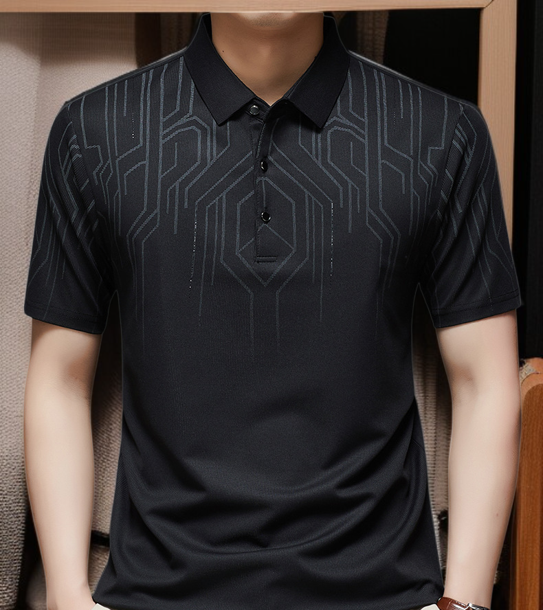 Detalle del tejido de la camiseta de manga corta para hombre