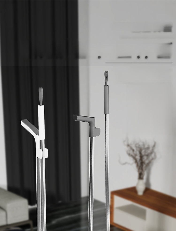 Foldaway soft-bristle broom and dustpan set for everyday floor cleaning
