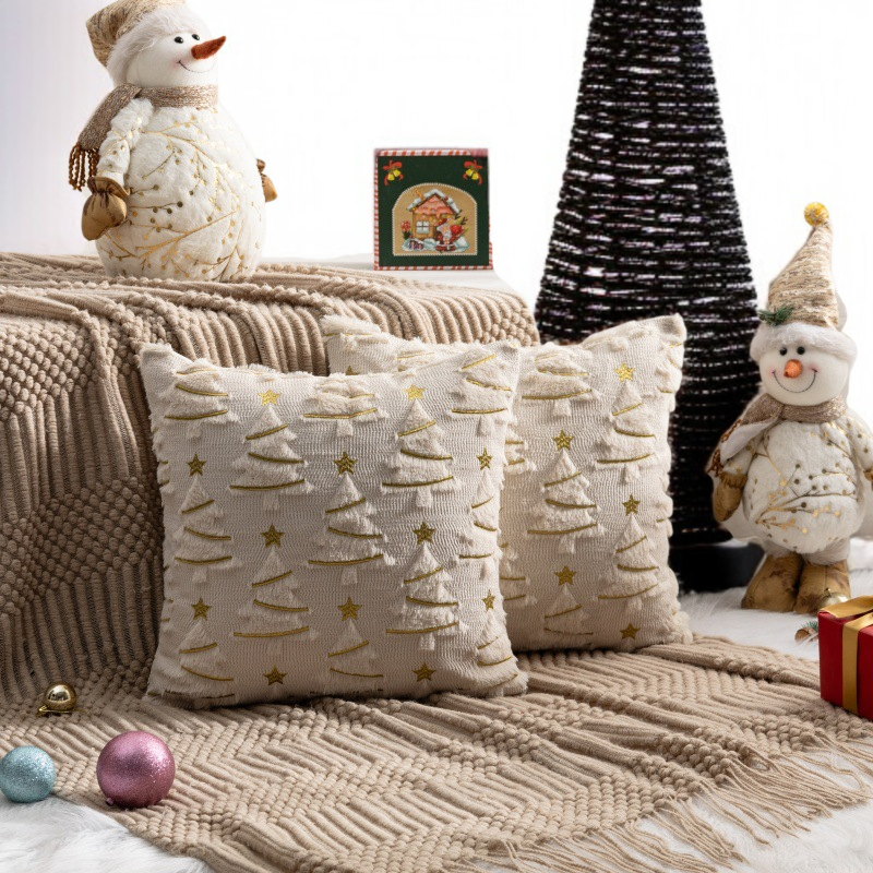 Holiday Cushion Cover Cute Embroidery Quilting Home