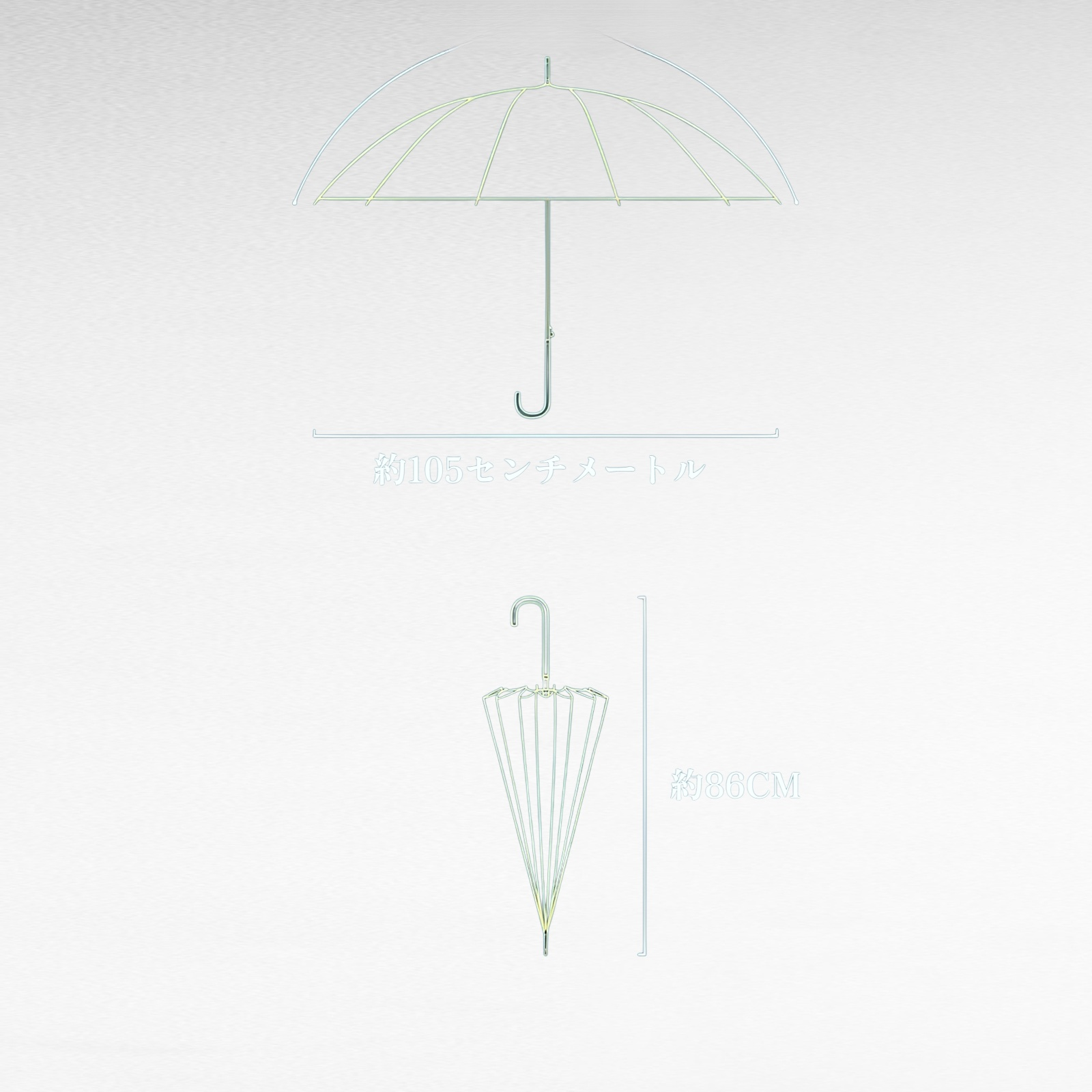 和風小柄プリントロゴ 長いハンドルのストレート傘 晴雨兼用