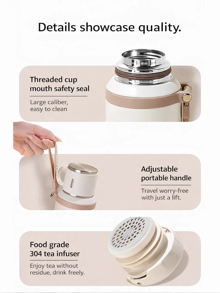 Tea Separation Long-lasting Insulation 316 Stainless Steel Bowl Lid Thermos Cup