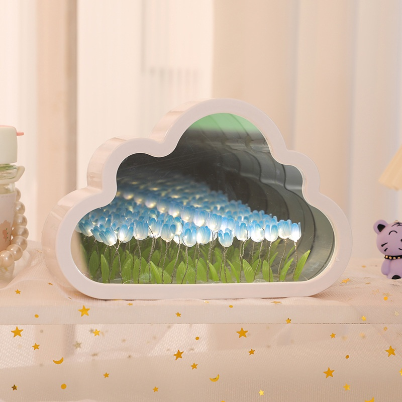  Lámpara nocturna de tulipán hecha a mano, adorno de escritorio, luz ambiental