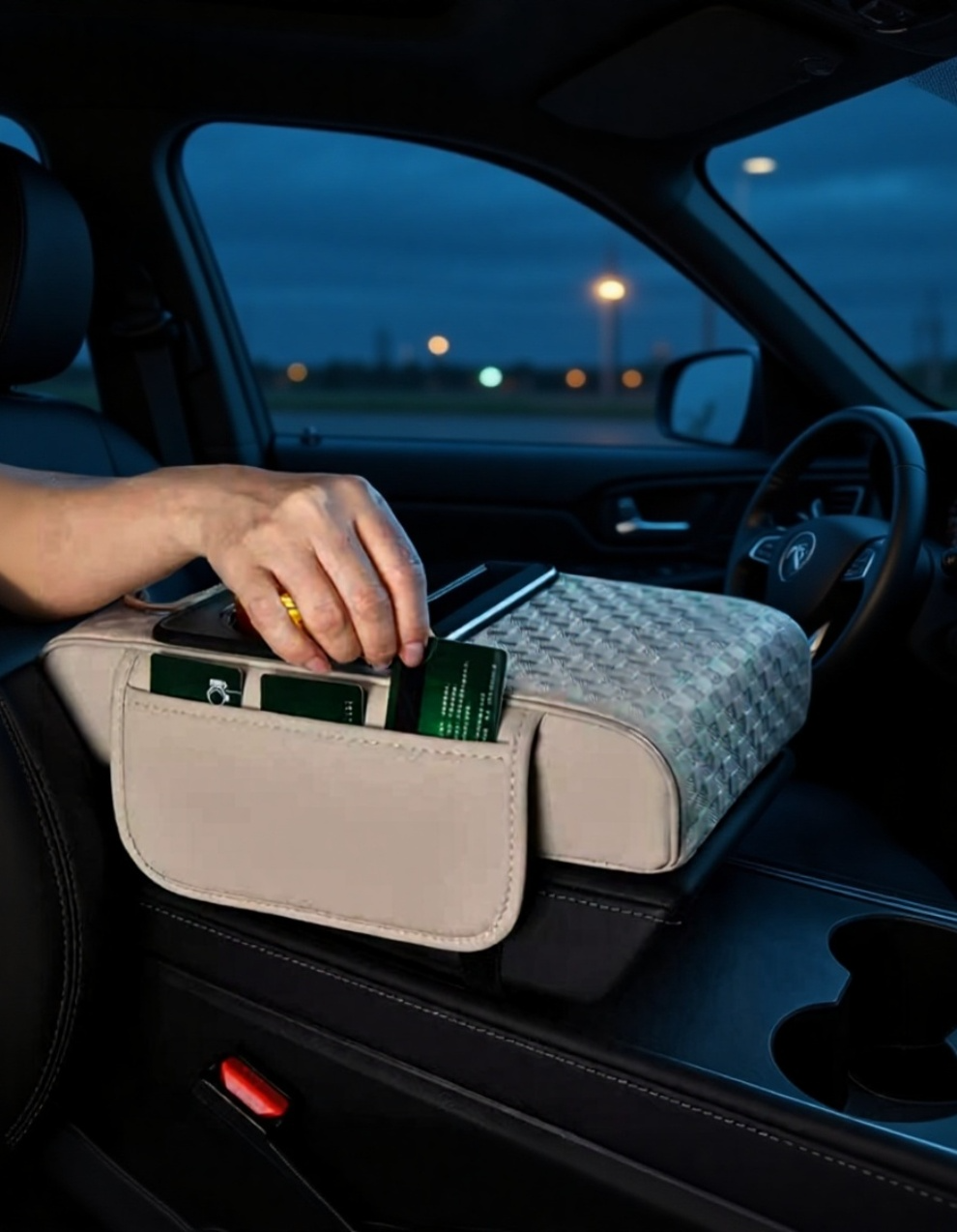 Snadná instalace auto organizéru mezi sedadla