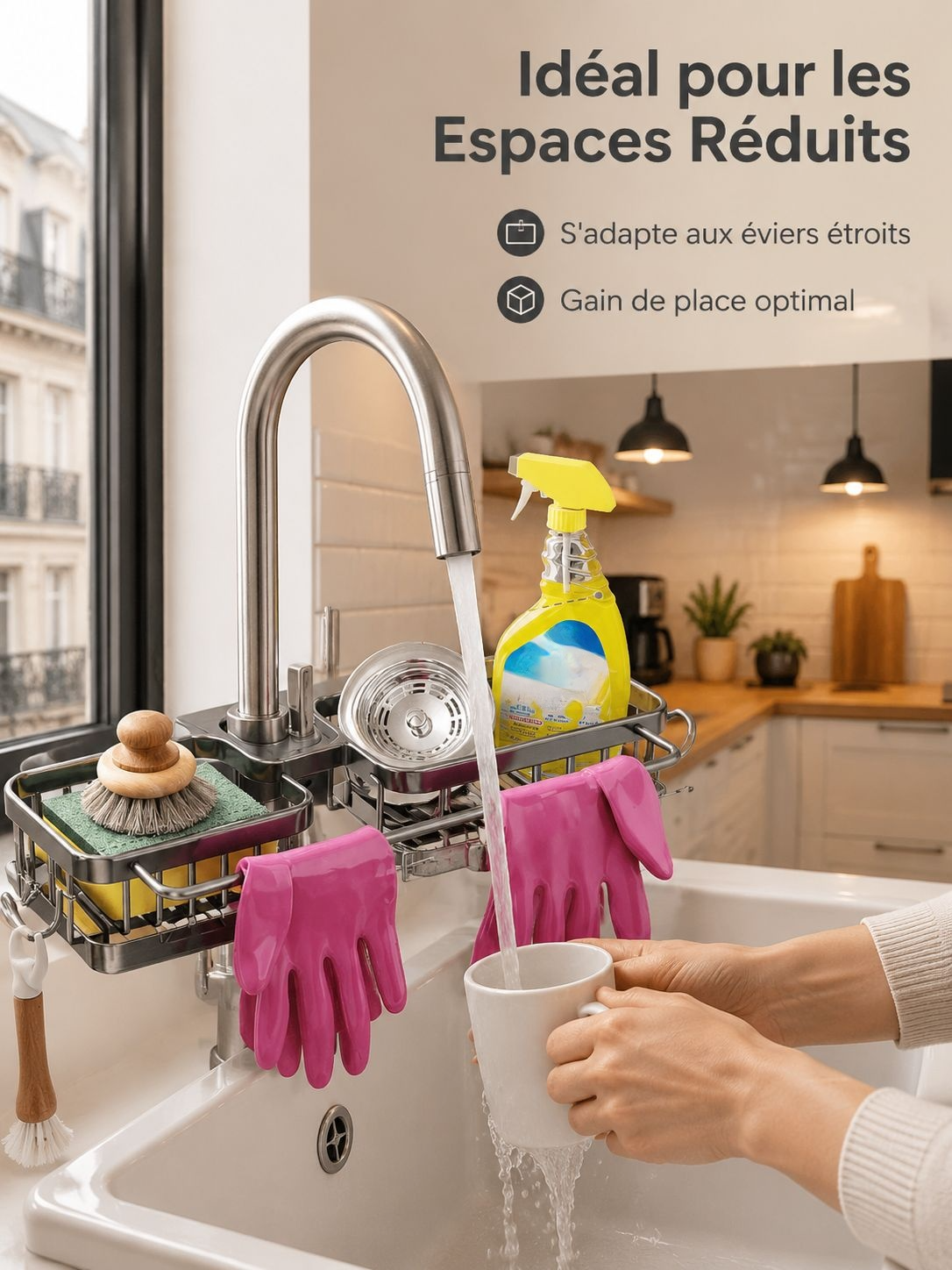 Égouttoir d'évier de cuisine en acier inoxydable