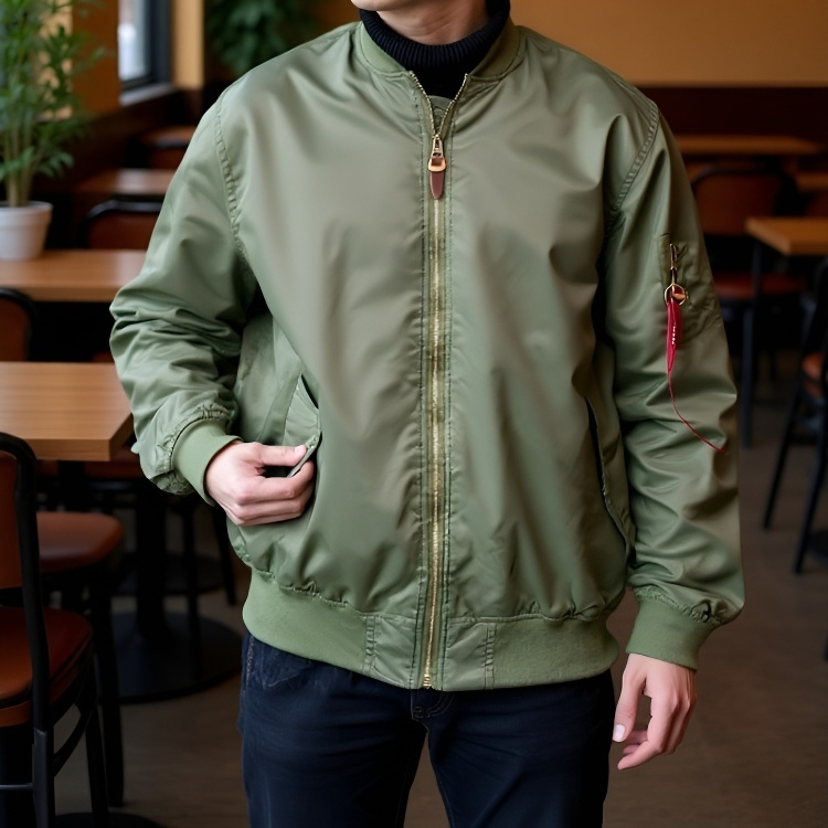 Leichte Fliegerjacke für Frühling und Herbst Vorderansicht