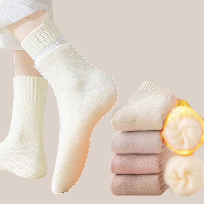 Calcetines gruesos y cálidos de felpa para mujer