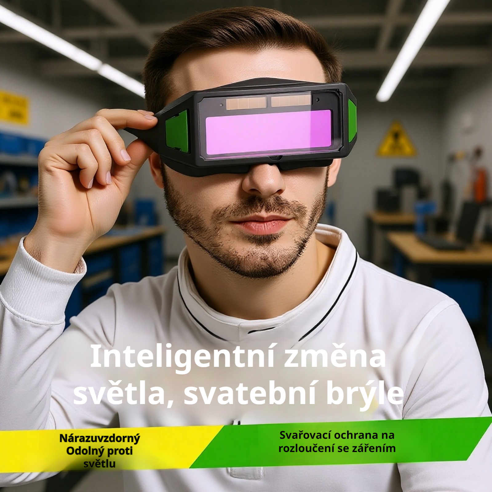Svářečské brýle s automatickým stmíváním detail