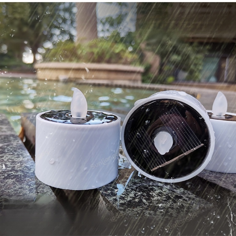 Solar-powered candle night light