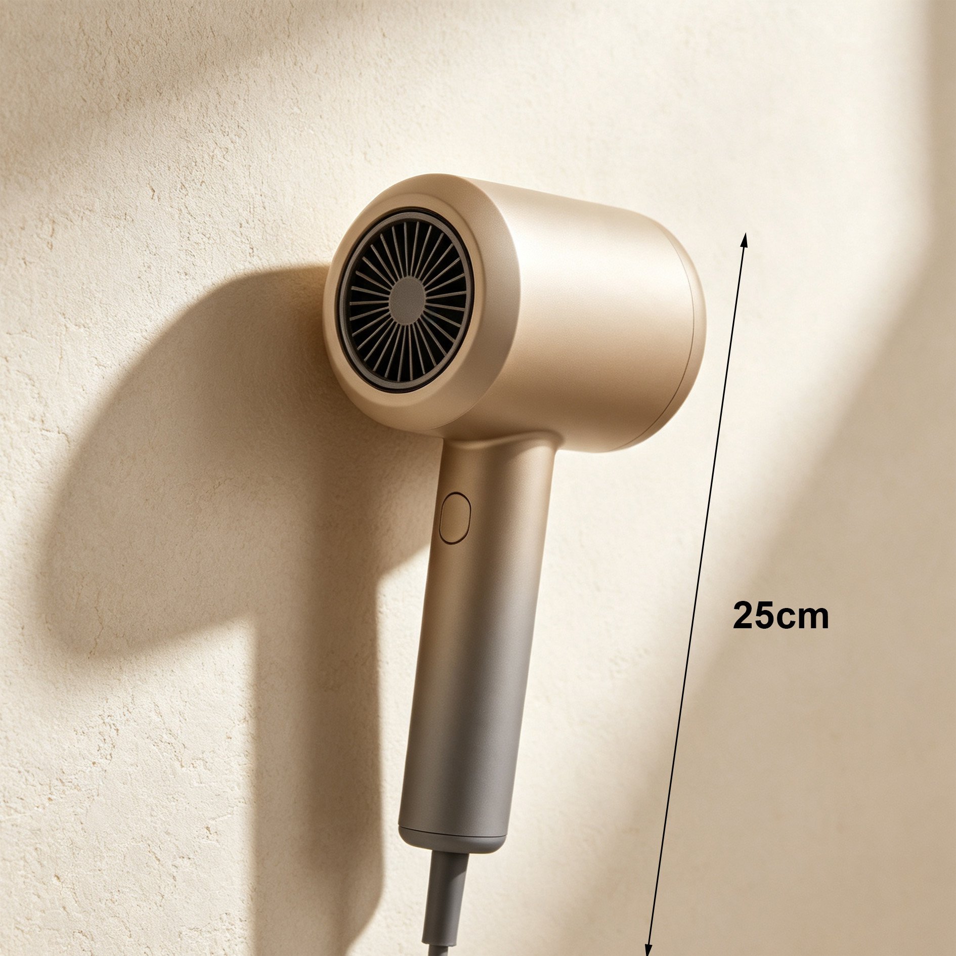 Household hair dryer with multiple heat settings