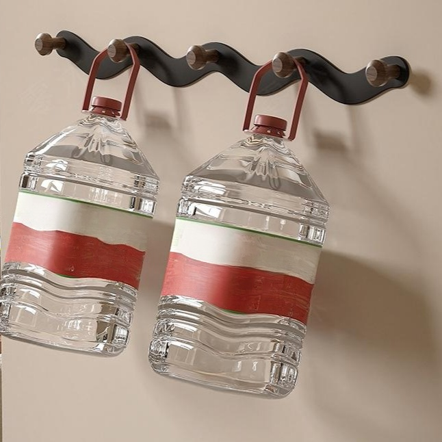 월넛 도어 후크 무타공 욕실 현관 문 옷걸이 강력 접착식 수납 고리