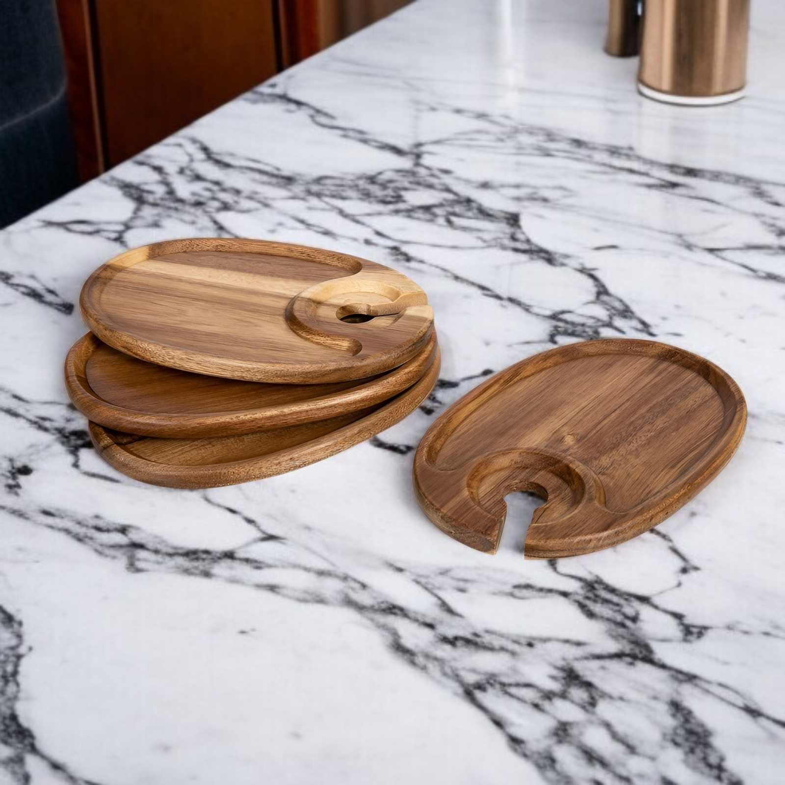 나무 와인 쟁반