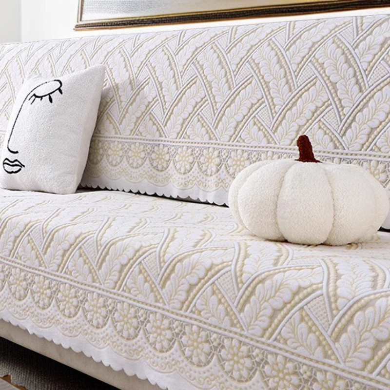 다용도 소파 커버 꽃봉오리 프린지 커버 타월 커팅 소파 커버