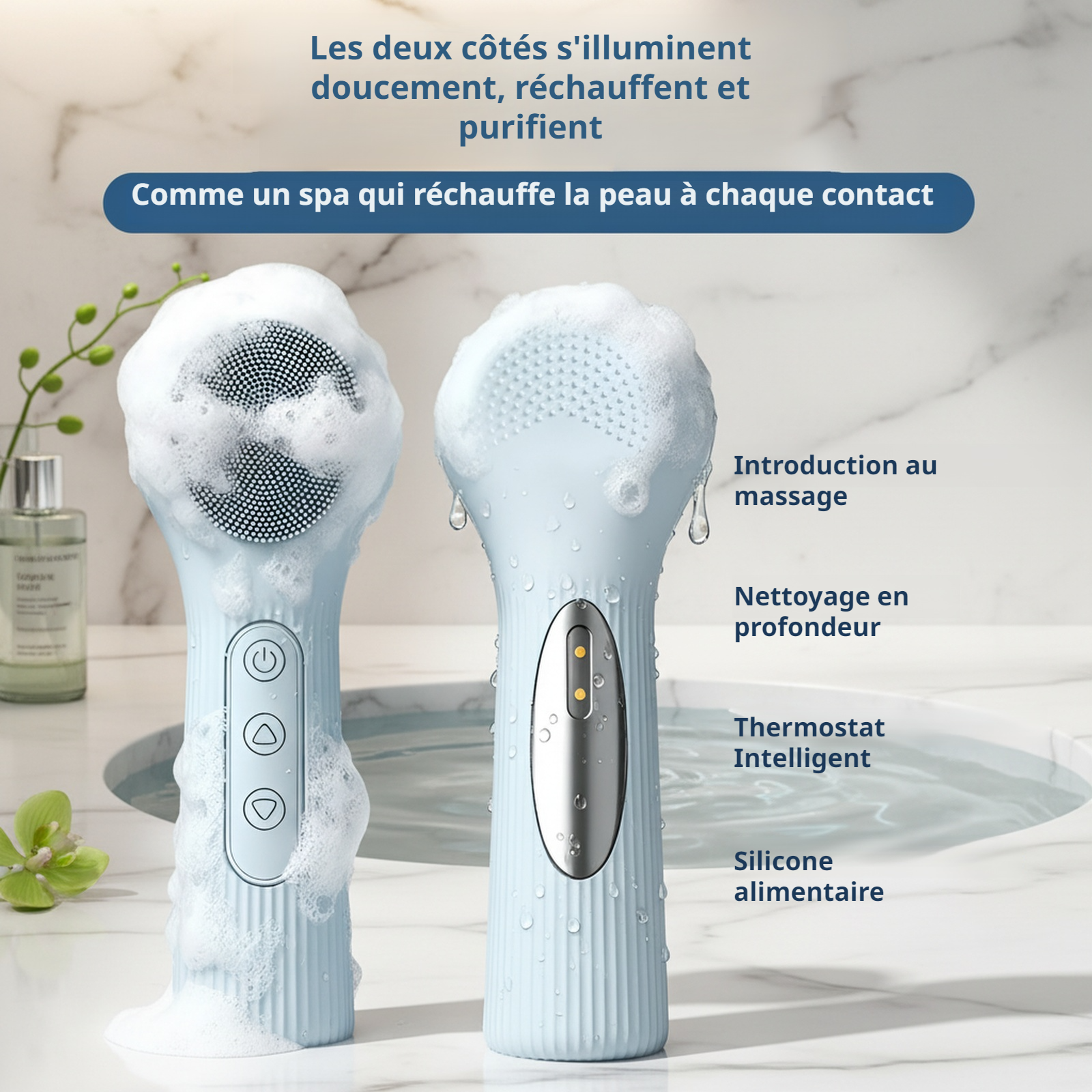 Nettoyeur facial en silicone électrique design moderne