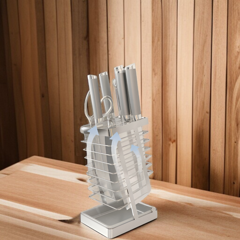 304ステンレススチール製キッチンナイフラックキッチンナイフラック収納ラック家庭用排水カウンタートップ野菜ナイフホルダー収納ラック