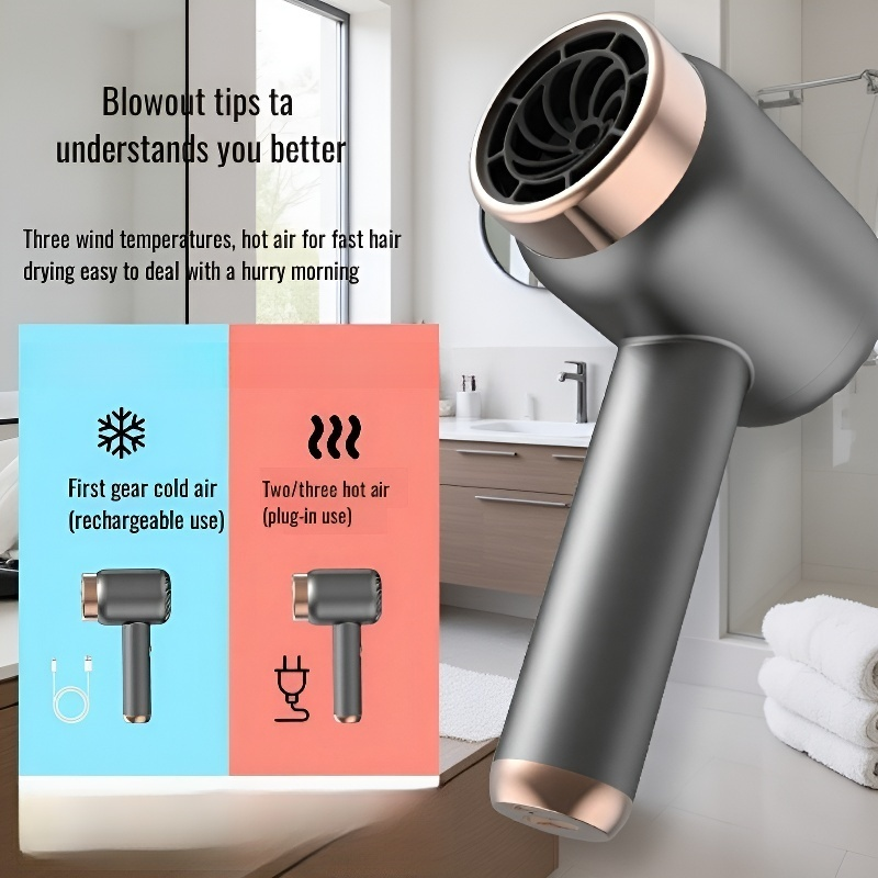 Household High-Speed Negative Ion Cordless Portable Hair Dryer