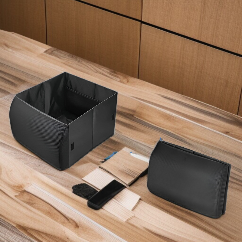 新型車用シート収納ボックス＆腰サポート一体型 折りたたみ式長方形カーオーガナイザー