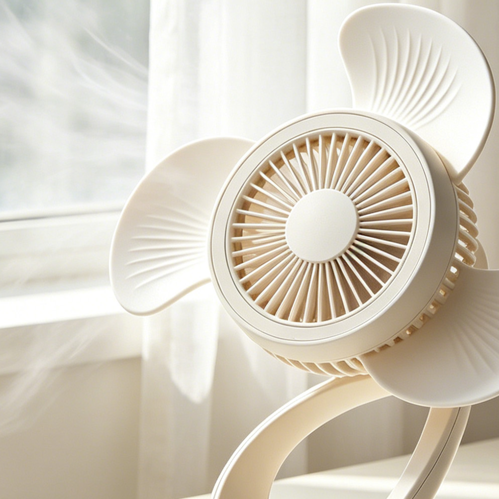 Mini fan for travel and outdoor use