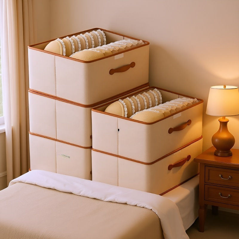 Velkokapacitní úložný box s víkem na oblečení a přikrývky