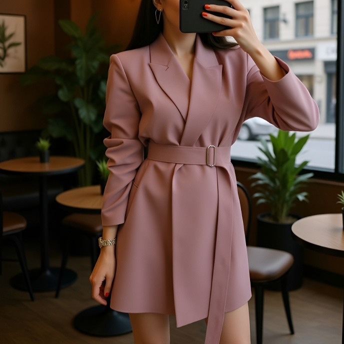 퀸카 레이스 슈트 통근 트렌치코트 클래식 통근 정장