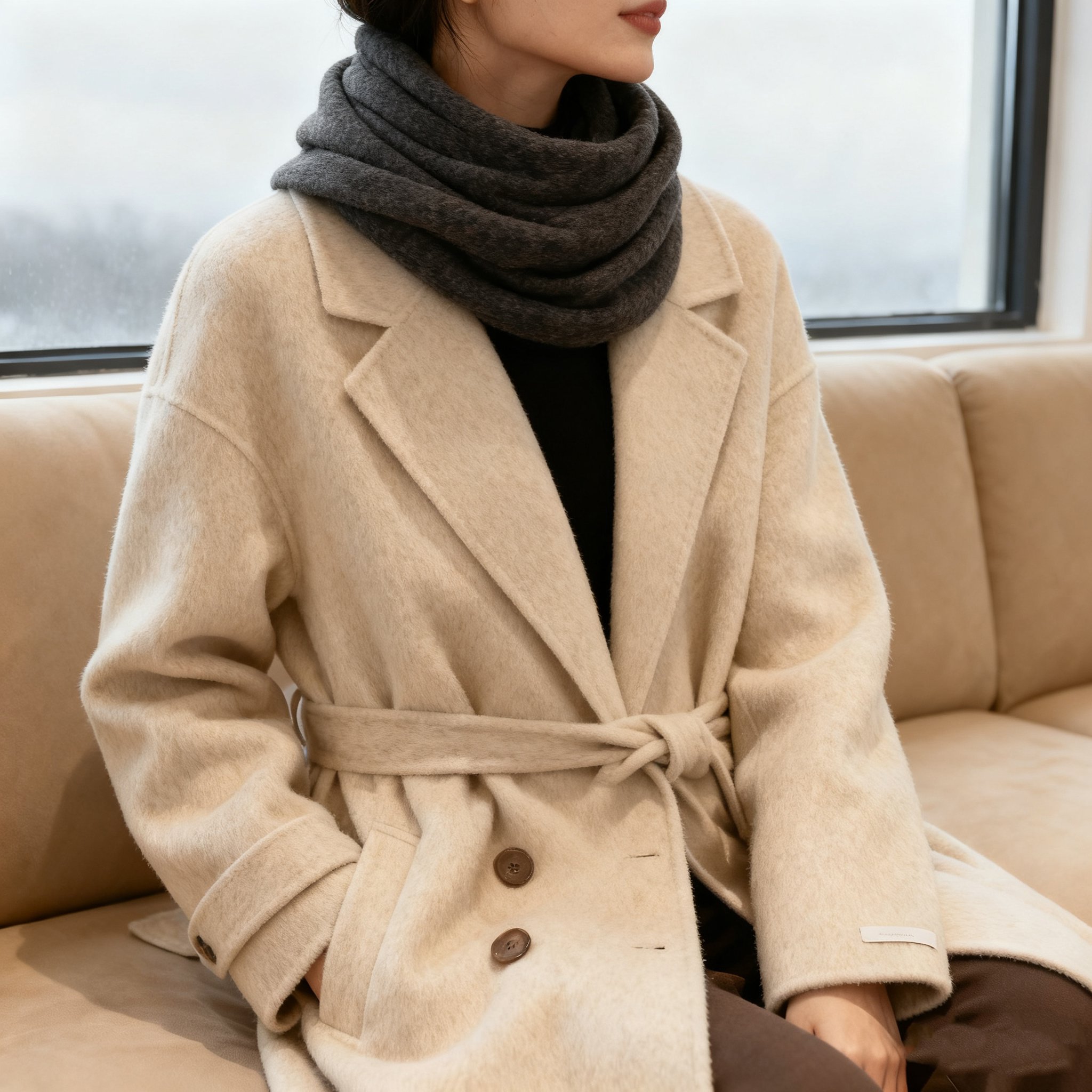 클래식 그레이 캐시미어 머플러 2개 세트