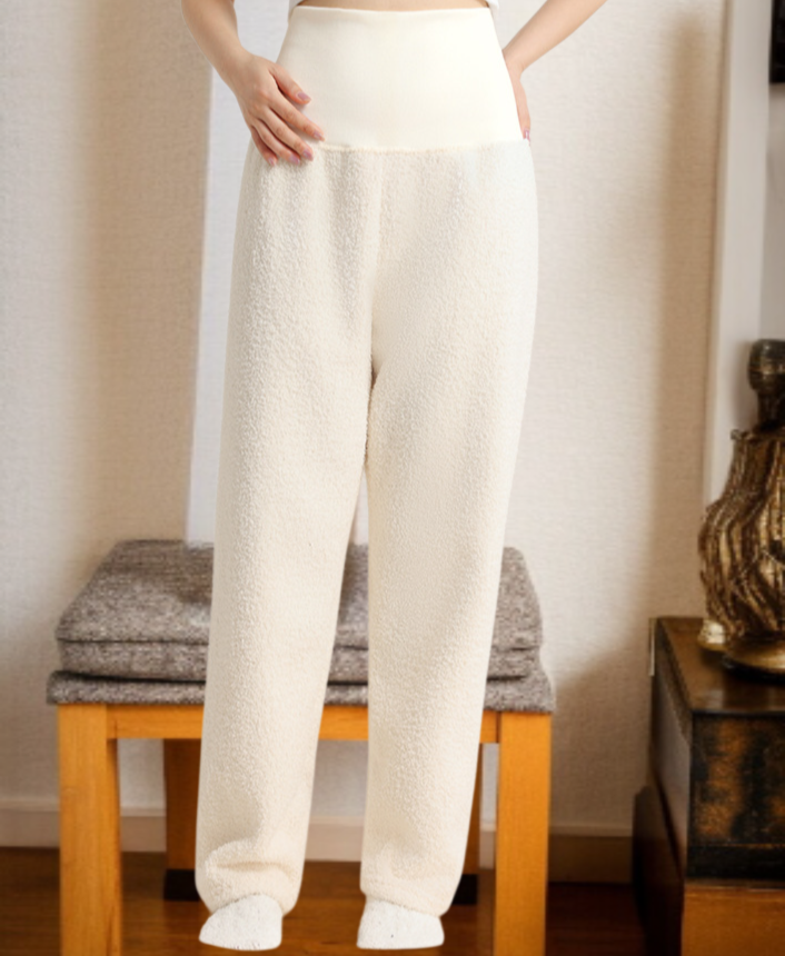 冬季女士居家加厚睡褲穿搭
