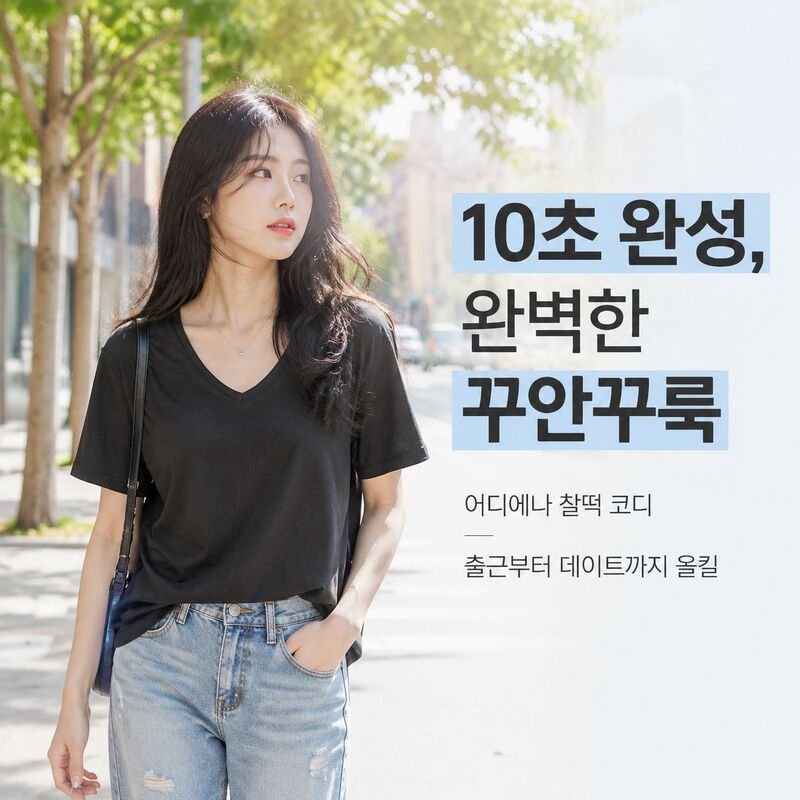 여름 한류 루즈핏 솔리드 V넥 반팔 여성 티셔츠 캐주얼 패션 레이지 스타일