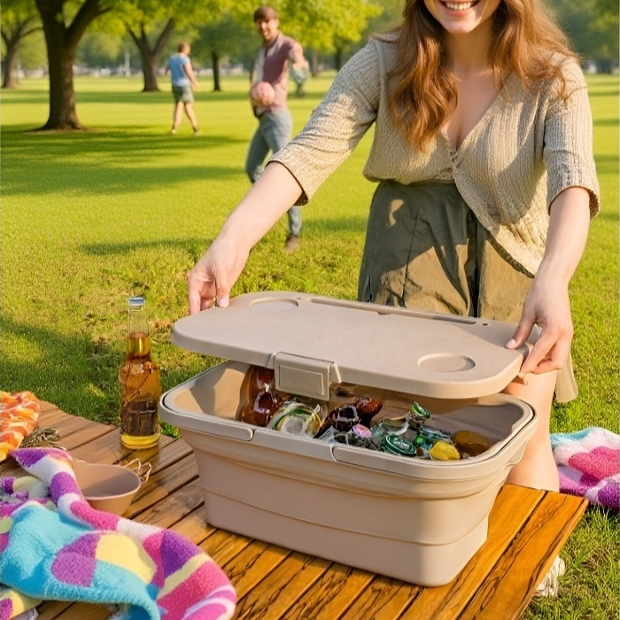 야외용 접이식 경량 견고 대용량 수납 바구니