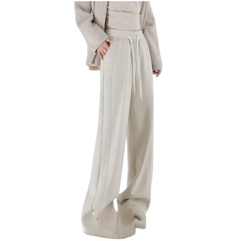 여성 니트 하이웨스트 와이드 일자 팬츠 가을 드롭 실크 찰미영 캐시미어 슬림핏 캐주얼 팬츠