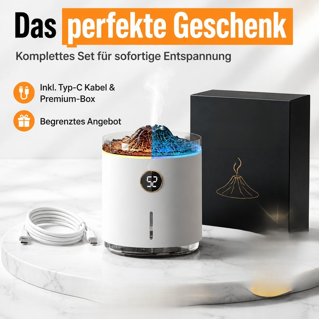 350ml Quallenform Bicolor Vulkanflamme Aroma Luftbefeuchter Ätherisches Öl Diffusor für Zuhause