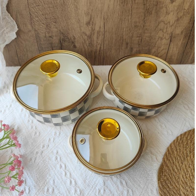 Juego de tres piezas de olla instantánea de cerámica