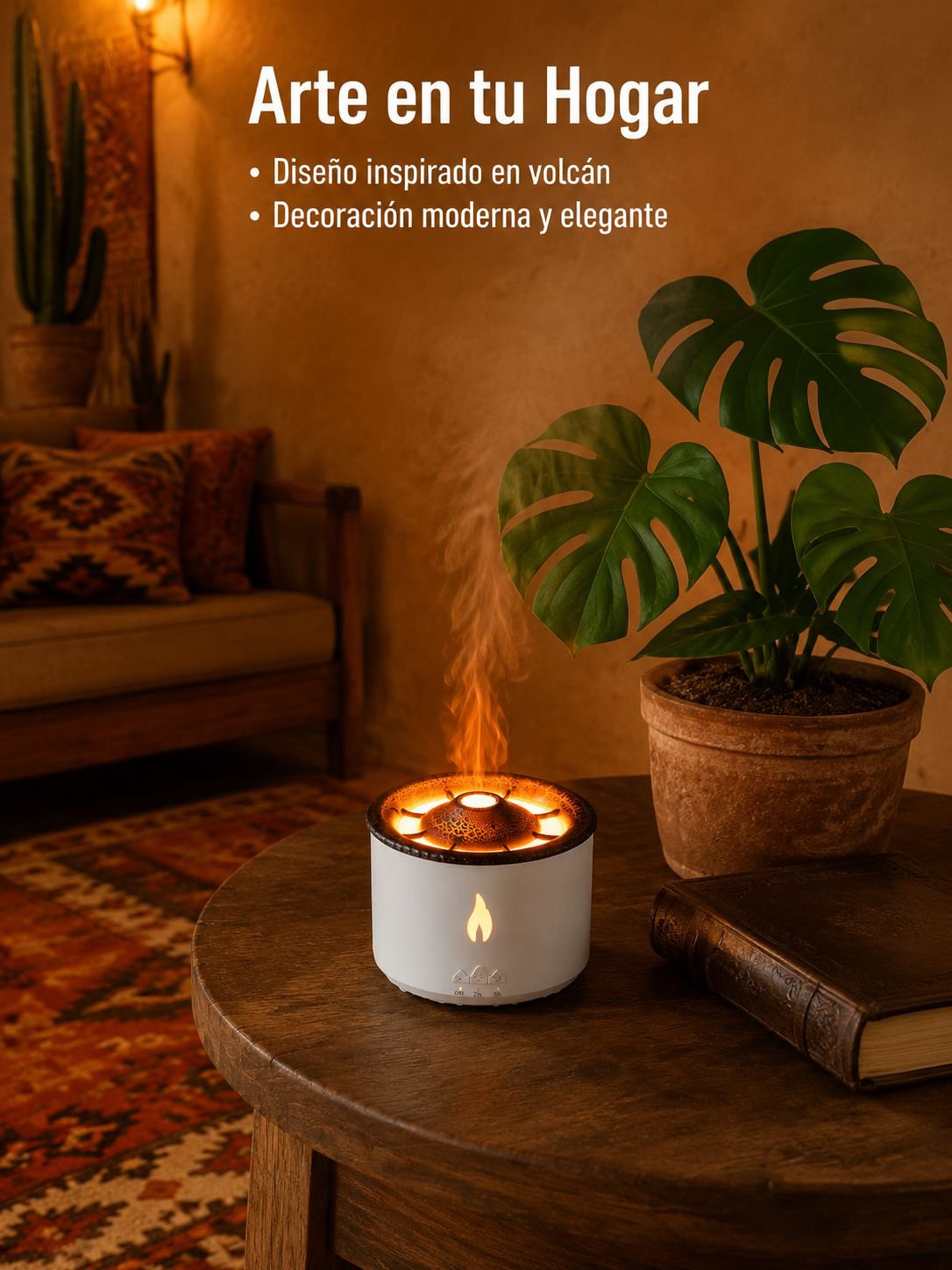 Humidificador con forma de volcán