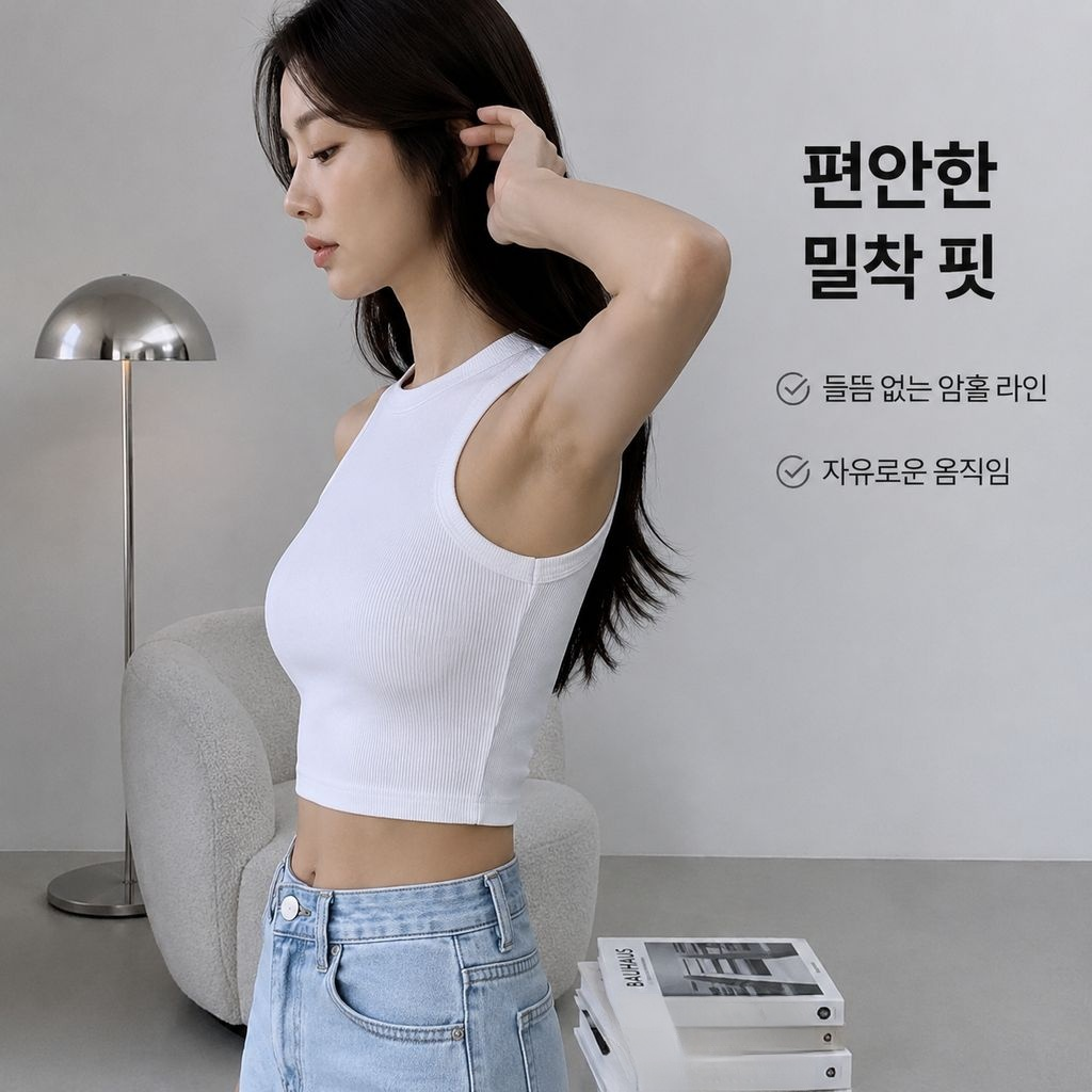 한국 스타일 민소매 상의