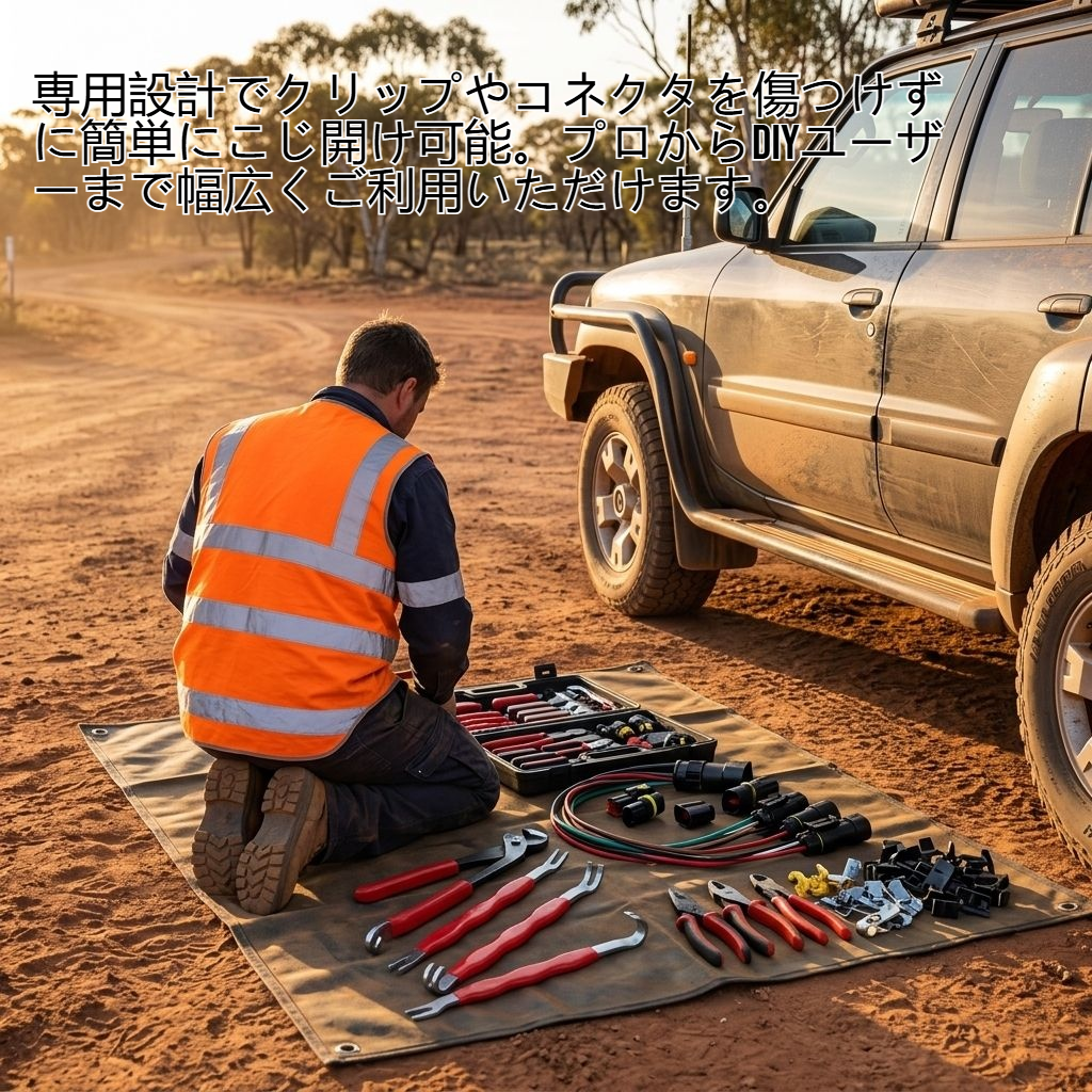 自動車用配線ハーネスクリップコネクタこじ開けツール