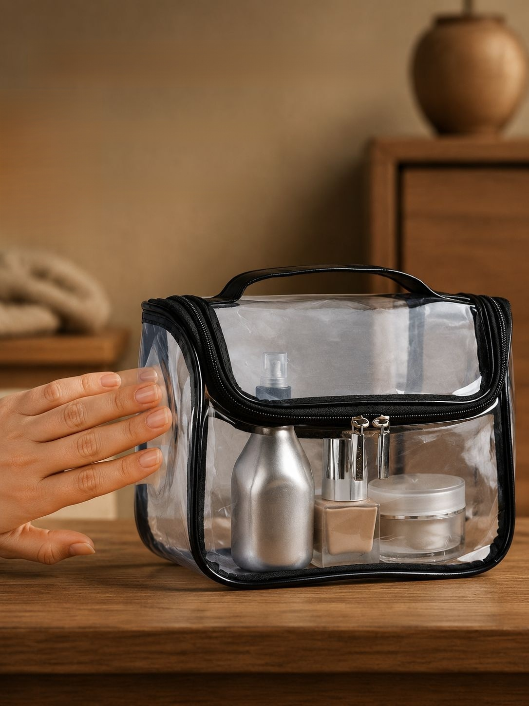 Waterproof travel toiletry bag for organizing personal care items
